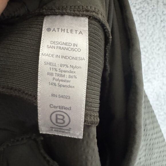 Athleta Pants Womens 2 Green Textured Brooklyn Jogger Stretch Commute Work - Picture 9 of 10